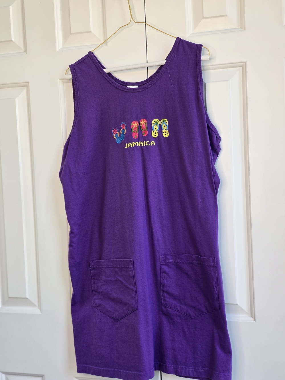 Island Tees Purple Tank Top with Jamaica Graphic